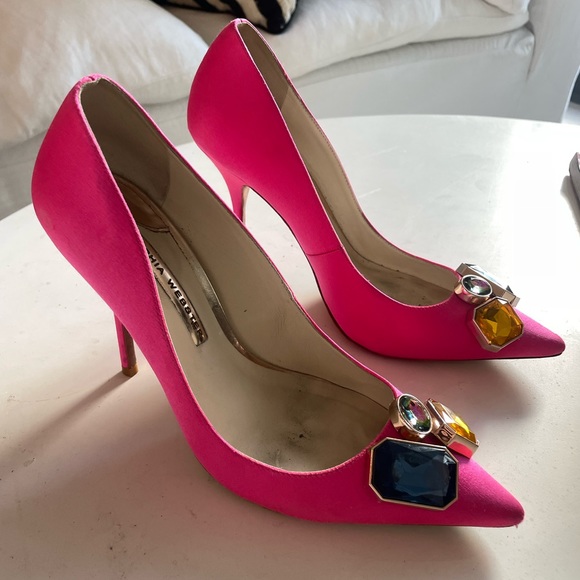 Sophia Webster Fuschia Pink Jeweled Stilleto - Picture 3 of 8